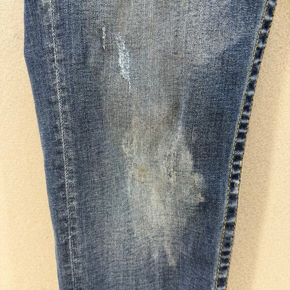 True Religion Jeans Women's 31 (12) Blue Tapered Leg Stained High Rise Fit - Picture 6 of 16